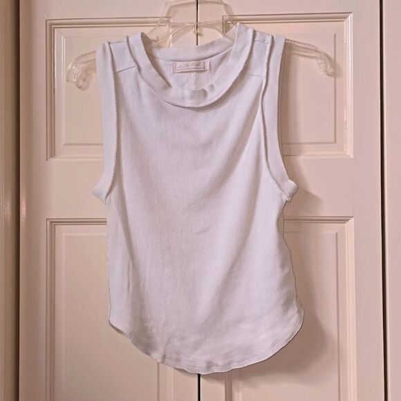Free People, White Sleeveless Ribbed Top,NWOT! - Picture 1 of 6